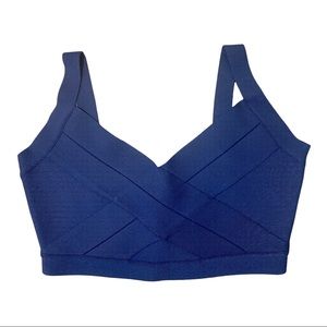BCBG Bandage Top Crop Bra Ali Blue Depth Medium